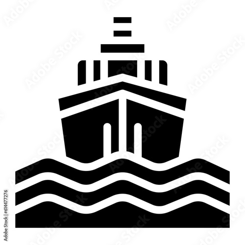 Ship Glyph Icon Style 