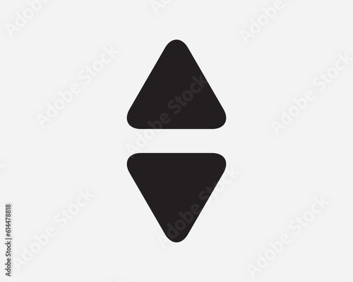 Up Down Triangle Arrow Icon Lift Elevator Button Direction Navigation Front Back. Black and White Sign Symbol Illustration Artwork Clipart EPS Vector
