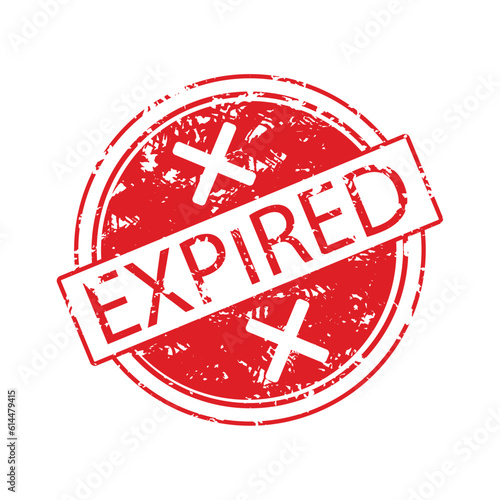 Expired rubber stamp and end date, time-bound and limited time