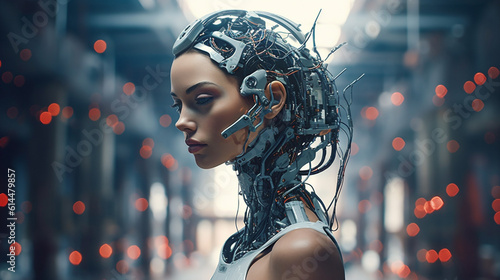 a robot or a woman half a r...