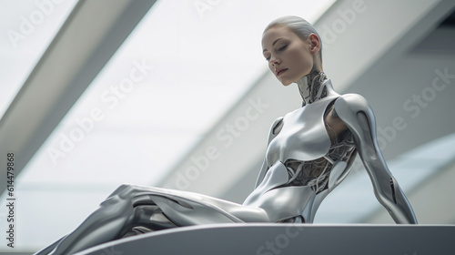 a robot or a woman half a r...