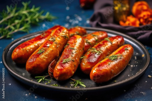 Gourmet Sausages with a Perfect Blend of Seasonings. Generative AI