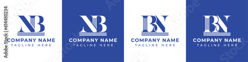 Letter BN and NB Pillar logo, suitable for any business with NB or BN related to Pillar.