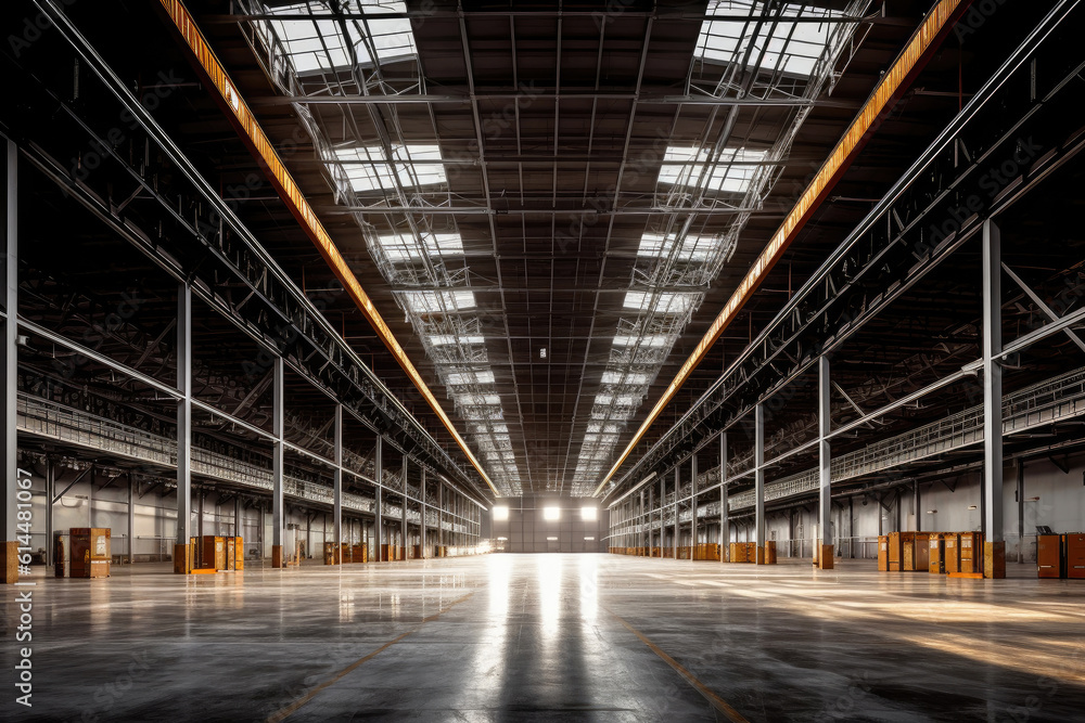 A Giant Industrial Warehouse. Generative AI