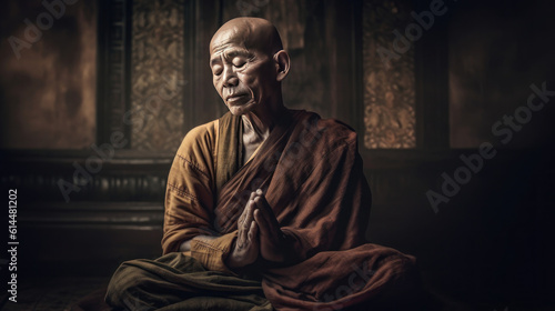 portrait of a Monk Generative Ai