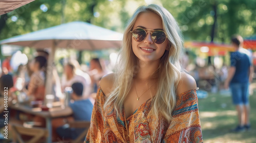 young adult woman in a gard...