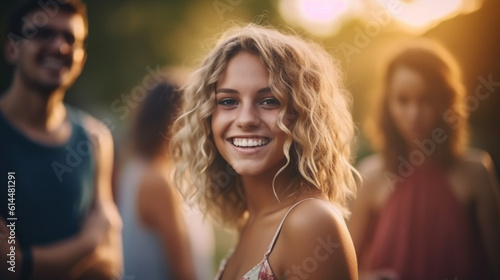 young adult woman in a gard...