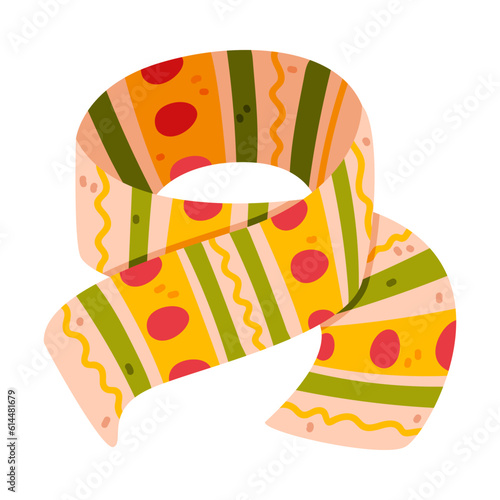Long Scarf as Warm Autumn Clothes Vector Illustration