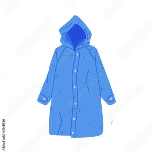 Blue Coat with Sleeves as Warm Autumn Clothes Vector Illustration