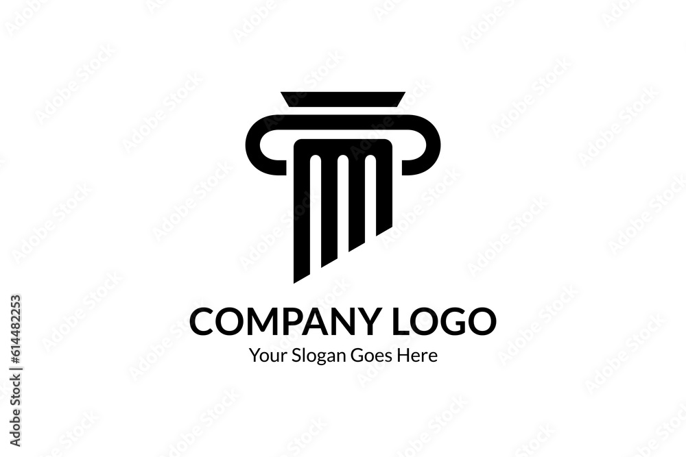 pillar logo design in simple style