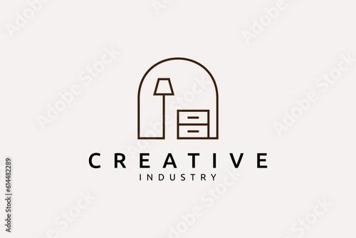 furniture interior simple line style logo