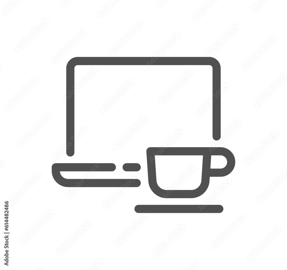 Work place related icon outline and linear vector. Work place related icon outline and linear vector.