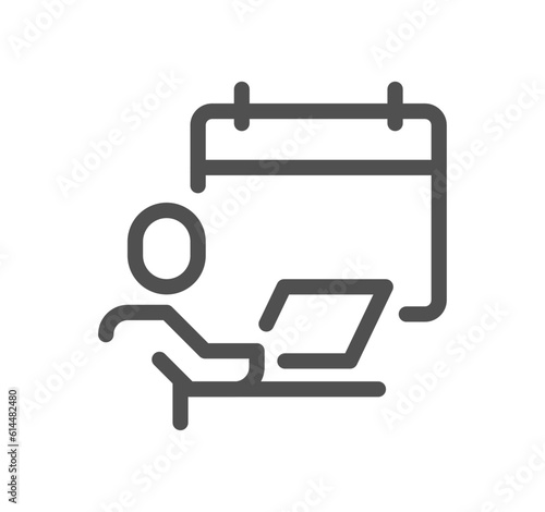 Work place related icon outline and linear vector.