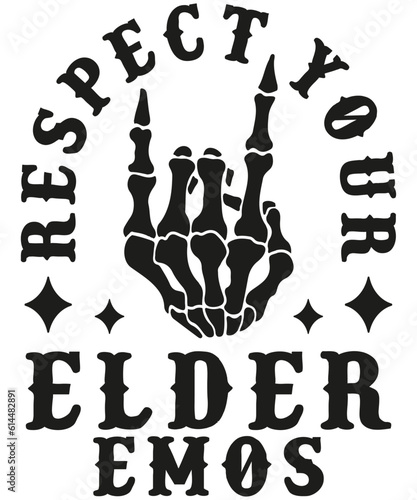 Respect Your Elder Emos , Elder Emo Unisex, Goth PopPunk ,Elder Emo Birthday & Christmas Gifts 