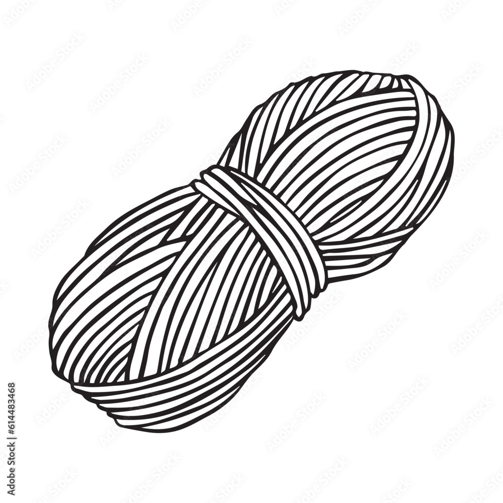 vector drawing in doodle style. ball of wool. knitting, crochet, hobby vector drawing in doodle style. ball of wool. knitting, crochet, hobby