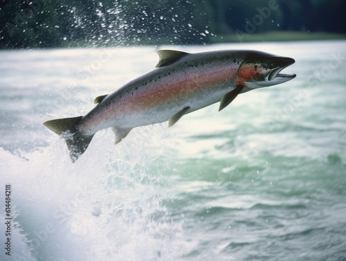 Flying Chinook Salmon at Niagara Falls