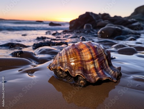 Sunset Chiton on Rocky Outcrop photo