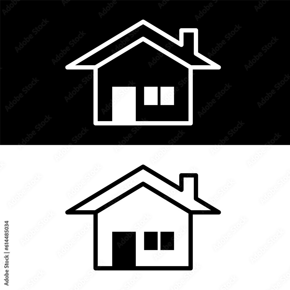 black and white house icon