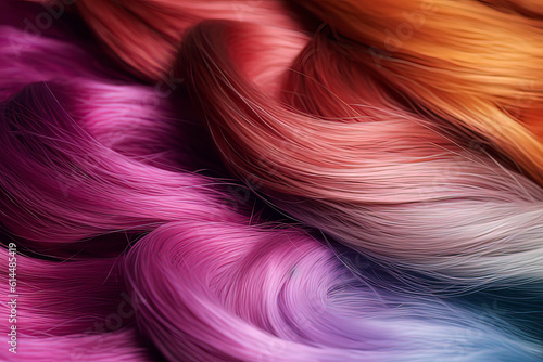 Colorful hair background. AI technology generated image
