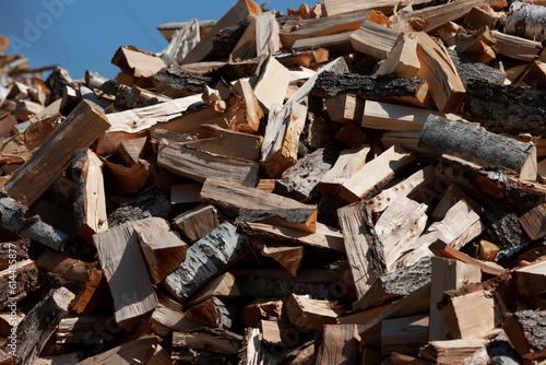 Gehacktes Brennholz