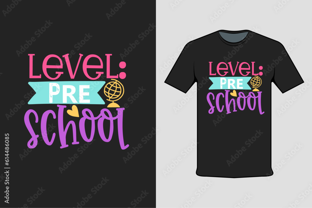 t shirt design with text level pre school