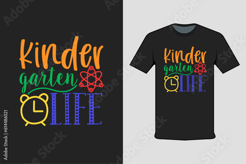 kinder garden life t shirt design template