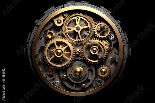 Close-up of Clock Gear. AI technology generated image