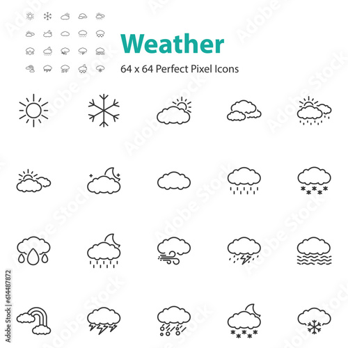 set of weather icons, cloud, season, forecast