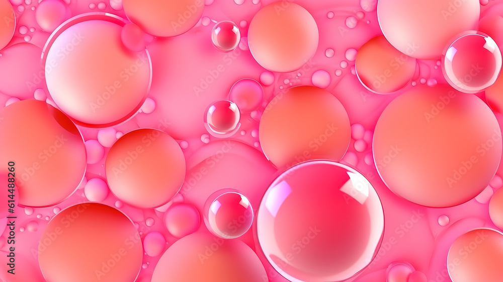 Abstract bubbles on pink background, Bright color. Generative Ai Abstract bubbles on pink background, Bright color. Generative Ai