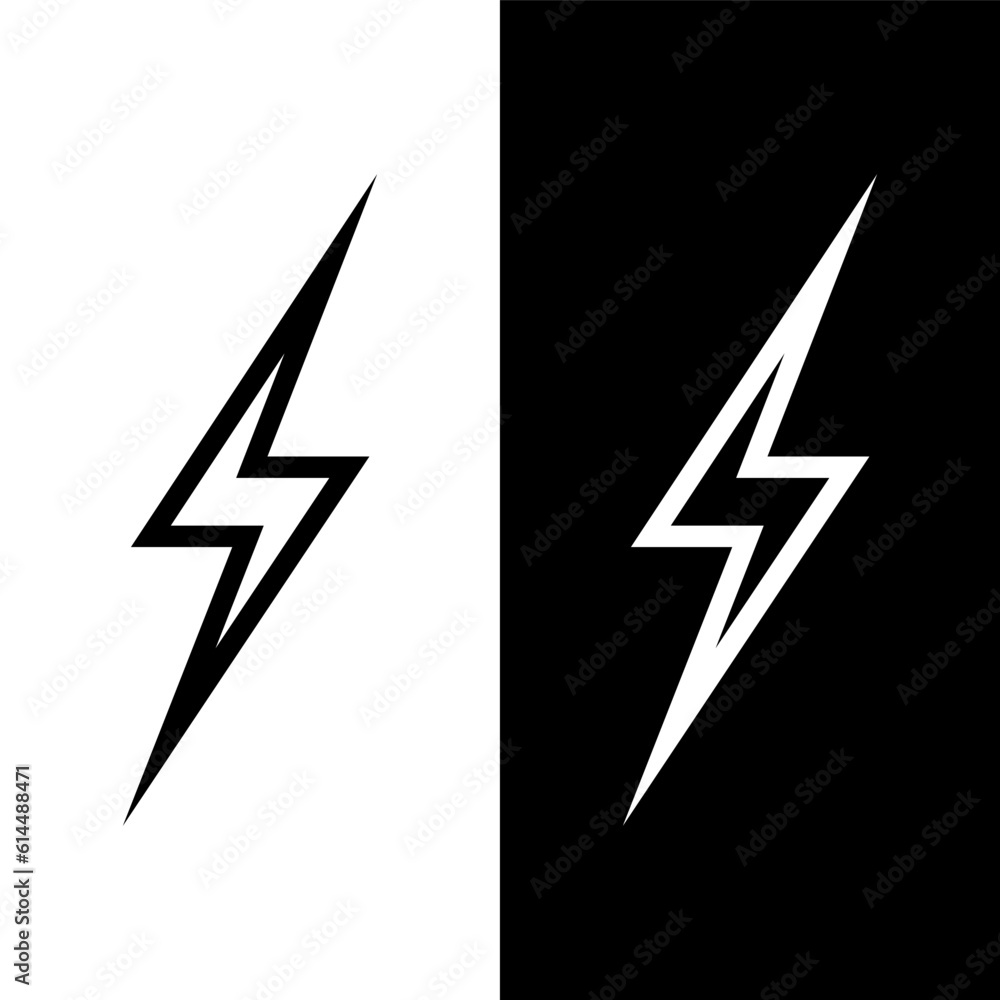 black and white lightning bolt icon black and white lightning bolt icon