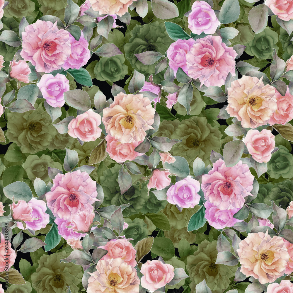 Botanical Flower Pattern, Seamless Digital Design,Watercolor Textile Allover Abstract Design.With Background Botanical Flower Pattern, Seamless Digital Design,Watercolor Textile Allover Abstract Design.With Background