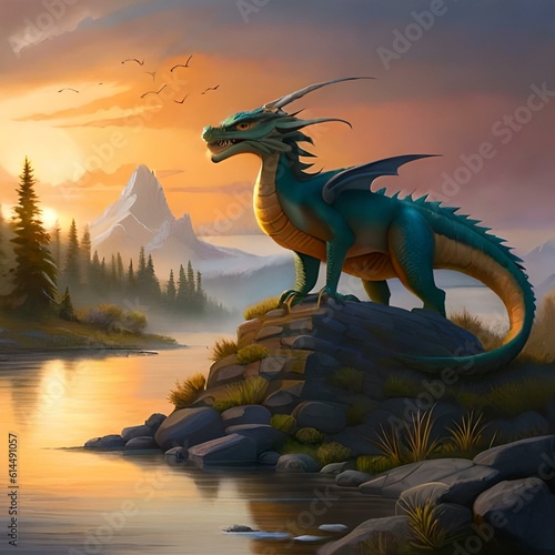 dragon in the sunset © Malshan