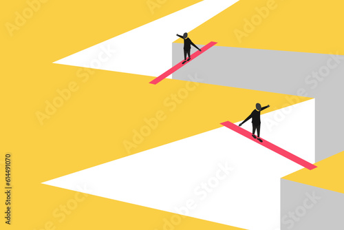 businessman balancing himself. work life balance career opportunity vector symbol. Job opportunity and career