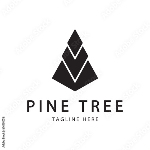 simple pine or fir tree logo,evergreen.for pine forest,adventurers,camping,nature,badges and business.vector
