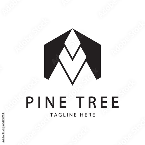 simple pine or fir tree logo,evergreen.for pine forest,adventurers,camping,nature,badges and business.vector