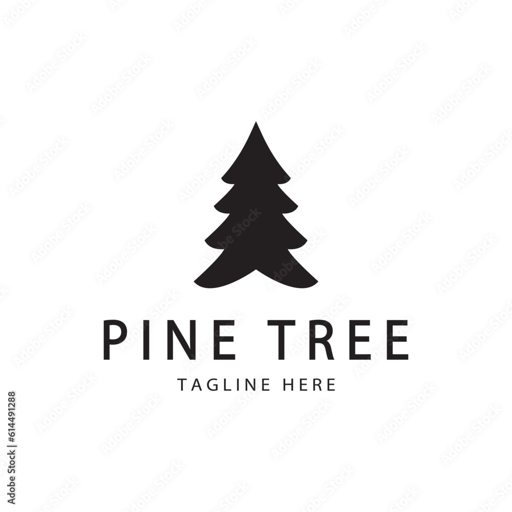 simple pine or fir tree logo,evergreen.for pine forest,adventurers,camping,nature,badges and business.vector