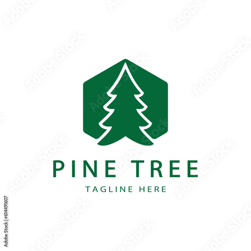 simple pine or fir tree logo,evergreen.for pine forest,adventurers,camping,nature,badges and business.vector