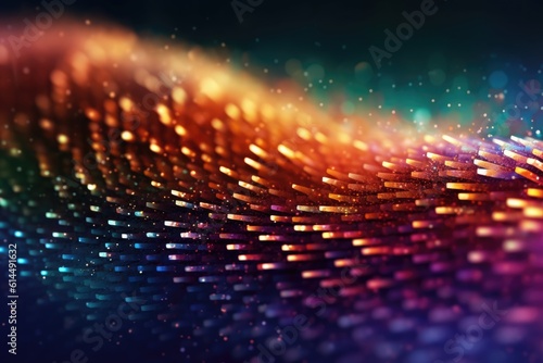 A close - up photo that visually represents the concept of a technology digital wave background. Generative AI