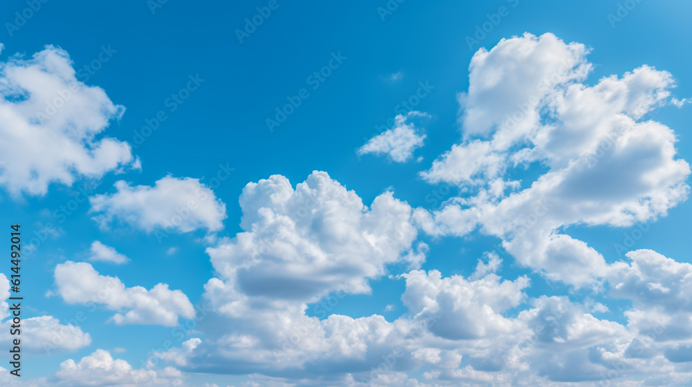 Beautiful blue sky with clouds pastel blue painted Beautiful blue sky with clouds pastel blue painted