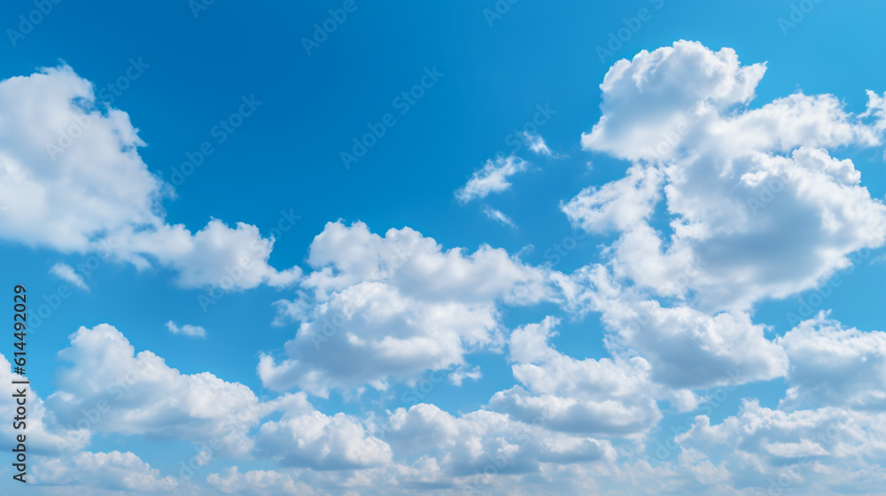 Beautiful blue sky with clouds pastel blue painted Beautiful blue sky with clouds pastel blue painted