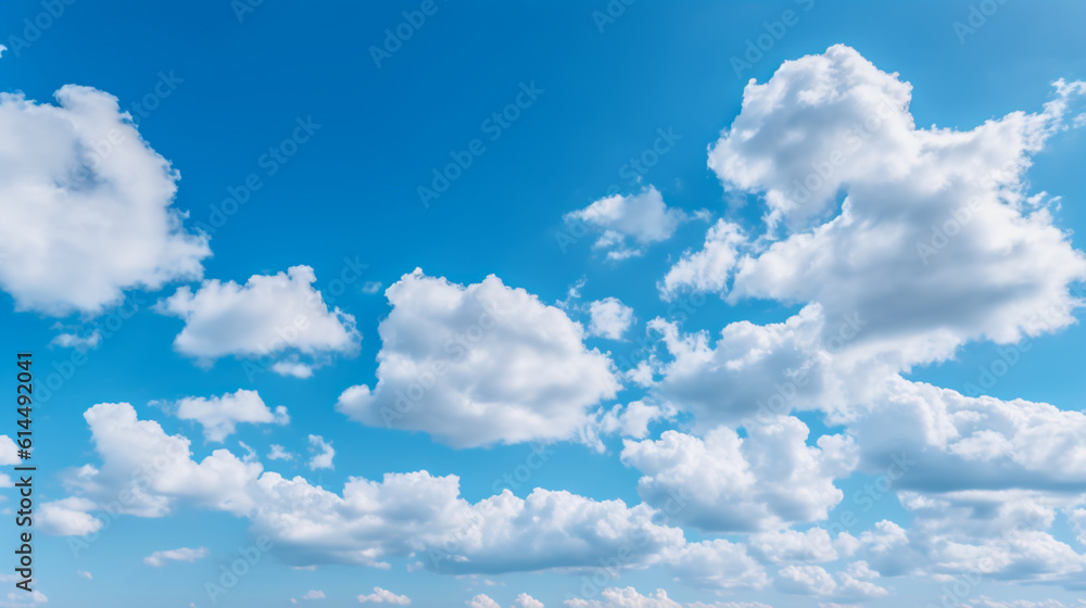 Beautiful blue sky with clouds pastel blue painted Beautiful blue sky with clouds pastel blue painted