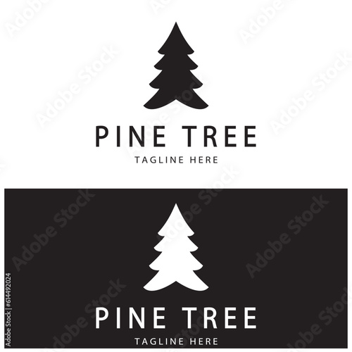 simple pine or fir tree logo,evergreen.for pine forest,adventurers,camping,nature,badges and business.vector