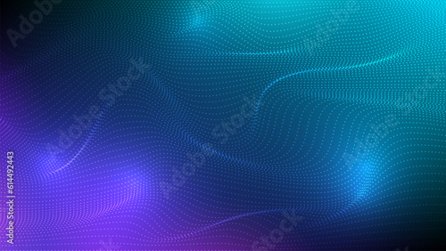 Dynamic wave of glowing points. abstract wave colorful isolated on dark background concept of technology digital network connection. Digital future technology concept. vector illustration.
