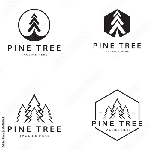 simple pine or fir tree logo,evergreen.for pine forest,adventurers,camping,nature,badges and business.vector