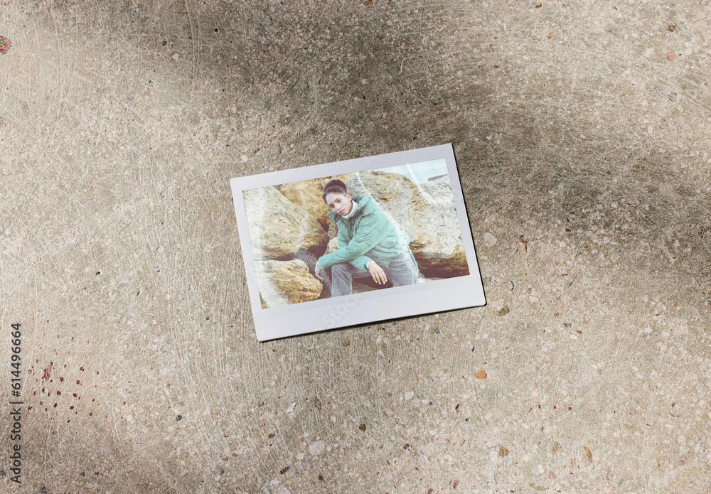 Mockup of customizable instant camera photo print available with ...