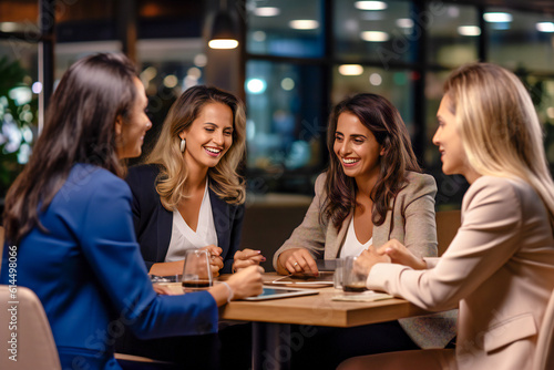 Friendly informal business meeting  business people laughing together