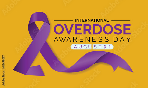 International Overdose Awareness Day (31th August).Stop overdose  ingestion or application of a drug or other substance. Horizontal Banner Template Design. Vector Illustration.