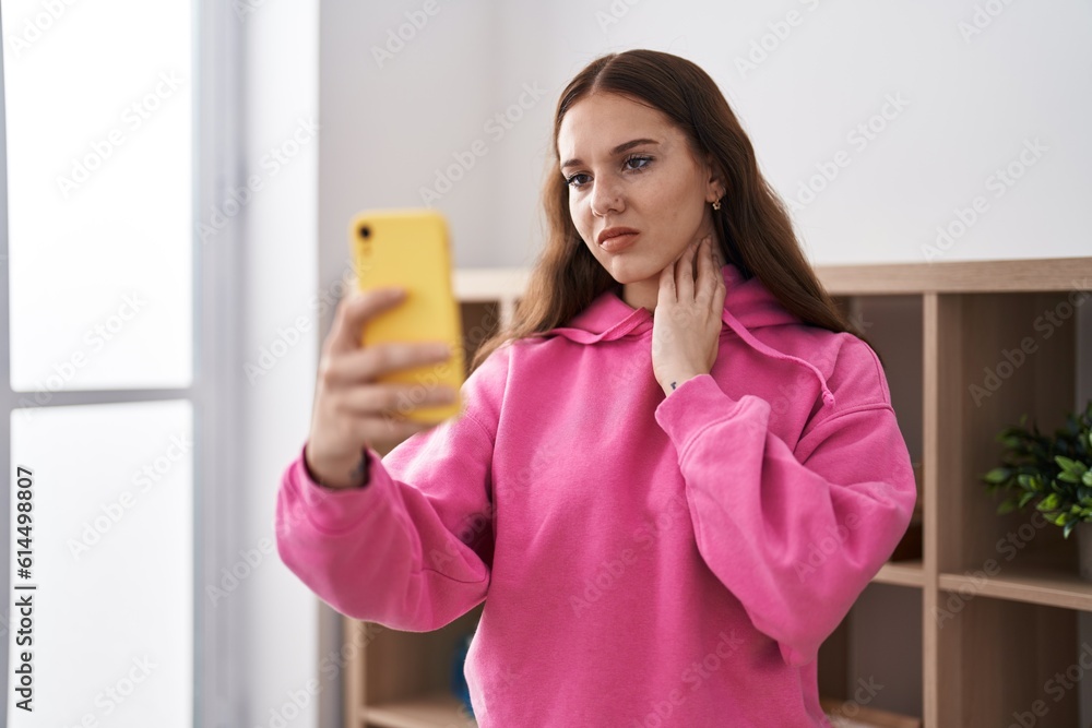 Young woman having telemedicine at home Young woman having telemedicine at home