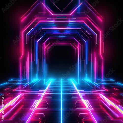 Color neon electronic style disco background.