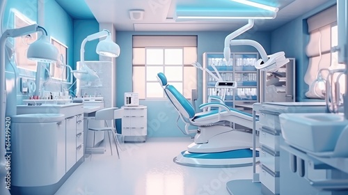 Clean modern dentist   Dentistry  medicine  medical equipment and stomatology concept.